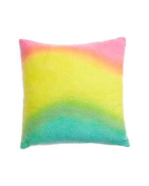 The Elder Statesman Rainbow Tie Dye Cashmere Accent Pillow in Yellow Multi at Nordstrom