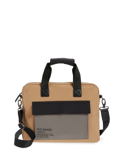 Ted Baker London Freds Colorblock Document Bag in Tan at Nordstrom