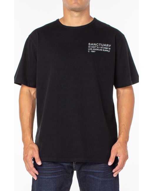 Sanctuary Everyday Cotton Logo Tee X-Large in Black at Nordstrom