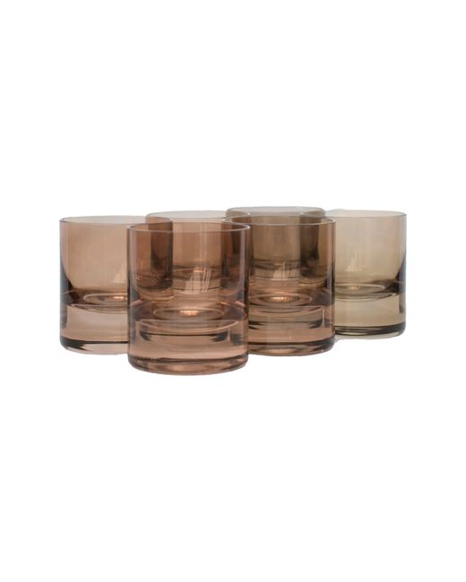 Estelle Colored Glass ware Set of 6 Rocks Glasses in Amber Smoke at Nordstrom