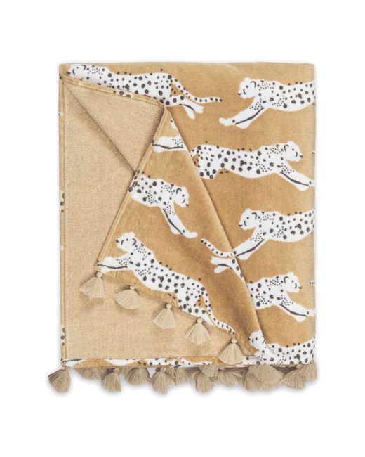 Matouk Leaping Leopard Beach Towel in Sand at Nordstrom