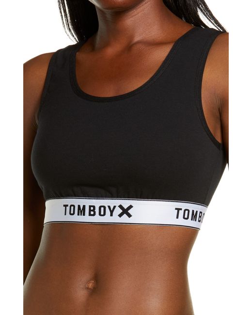 TomboyX Next Gen Essential Bra Small in Black/Black at Nordstrom