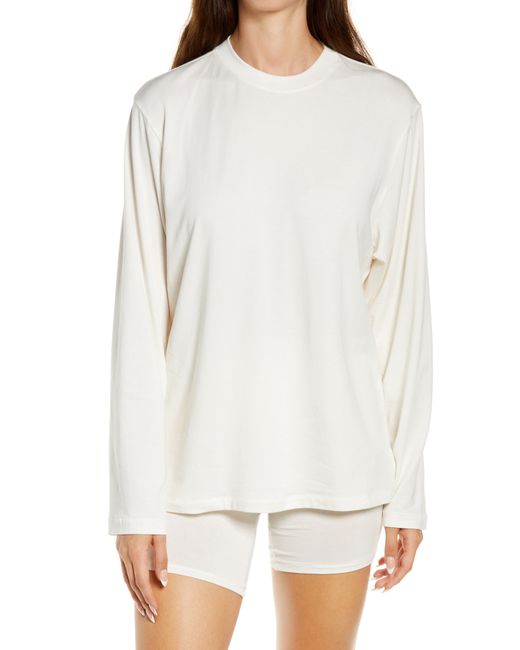 Skims Boyfriend Long Sleeve T-Shirt 2X in Marble at Nordstrom