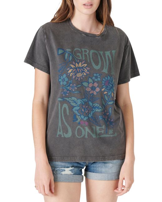 Lucky Brand Grow as One Boyfriend Cotton Graphic Tee X-Small Raven Nordstrom