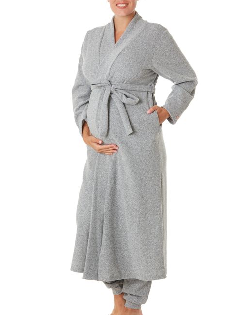 Cache Coeur Sweet Home Maternity Robe Small in Grey at Nordstrom