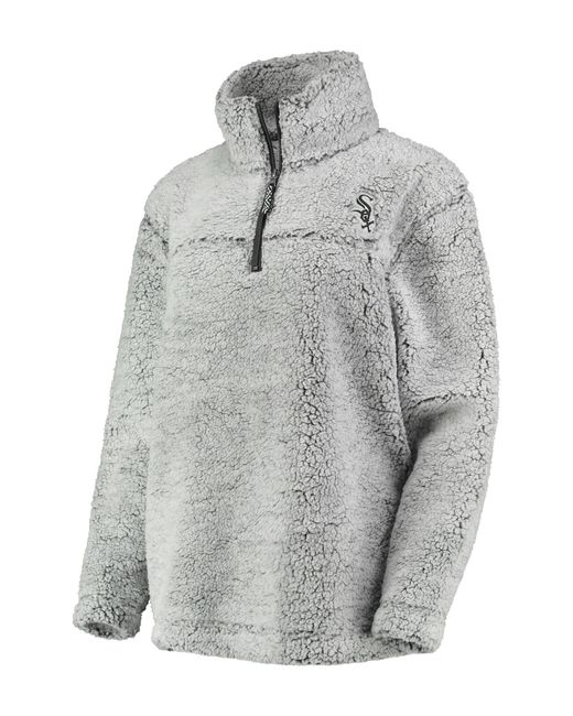 G-iii 4her By Carl Banks Gray Chicago White Sox Sherpa Quarter-Zip Pullover Jacket Small at Nordstrom