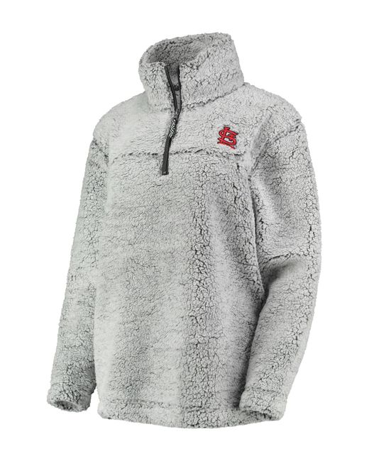 G-iii 4her By Carl Banks Gray St. Louis Cardinals Sherpa Quarter-Zip Pullover Jacket Xx-Large at Nordstrom