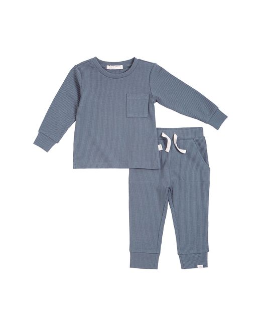 FIRSTS by petit lem Rib Top Joggers Set in at Nordstrom