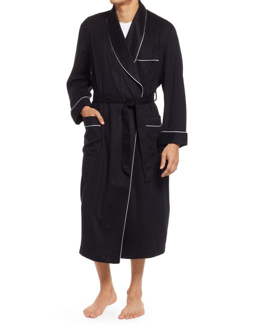 Majestic International Woven Cashmere Robe in Blackness W Braid at Nordstrom