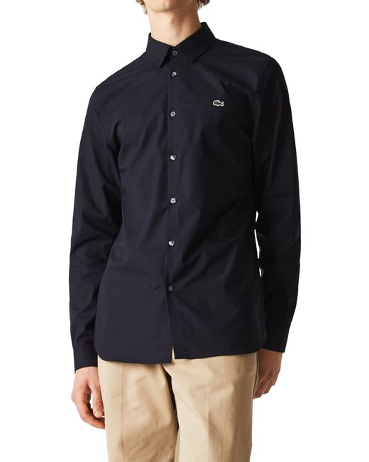 Lacoste City Slim Fit Solid Button-Up Shirt in at Nordstrom