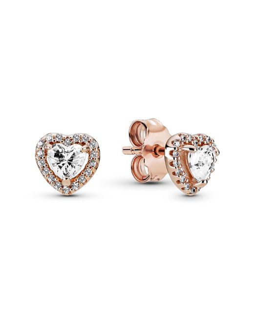 Pandora Sparkling Elevated Heart Stud Earrings in at Nordstrom