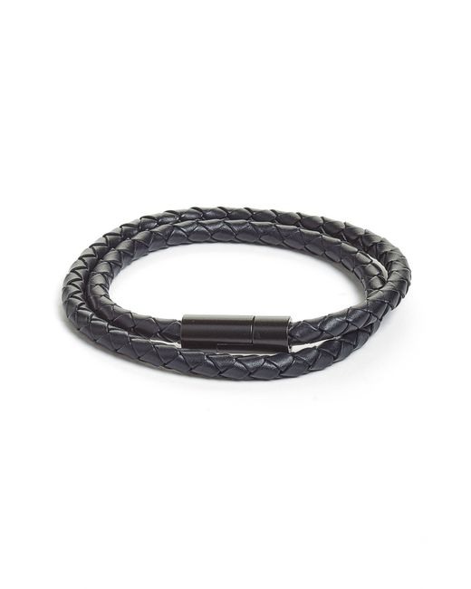 Nordstrom Braided Leather Wrap Bracelet in at