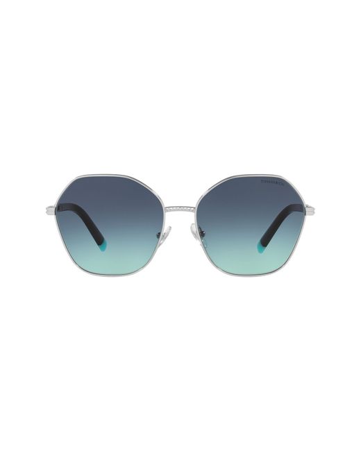 Tiffany & co. . 59mm Irregular Sunglasses in Azure Gradient Blue at Nordstrom