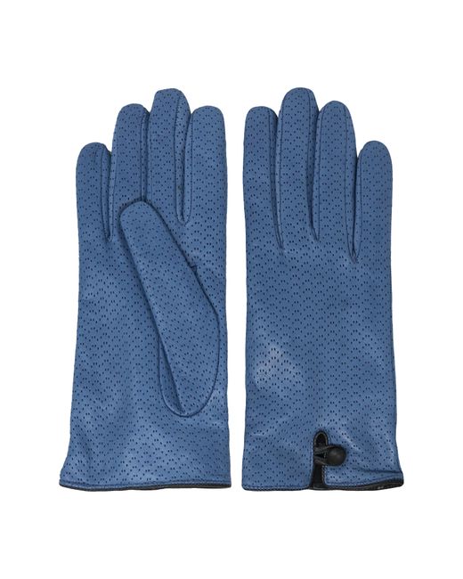 Nicoletta Rosi Cashmere Lined Perforated Lambskin Leather Gloves in at Nordstrom