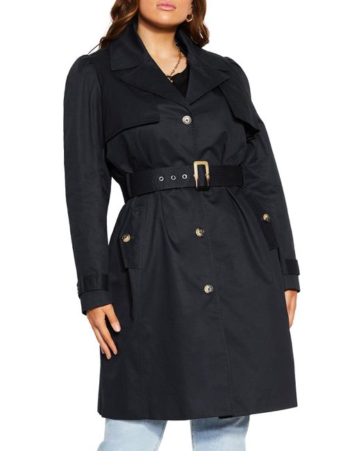 City Chic Ichika Cotton Trench Coat in at Nordstrom