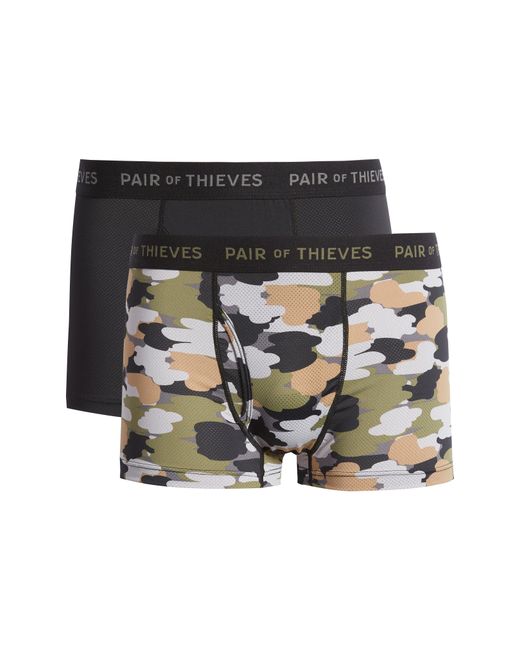 Pair of Thieves Assorted 2-Pack SuperFit Performance Boxer Briefs in Seaweed at Nordstrom