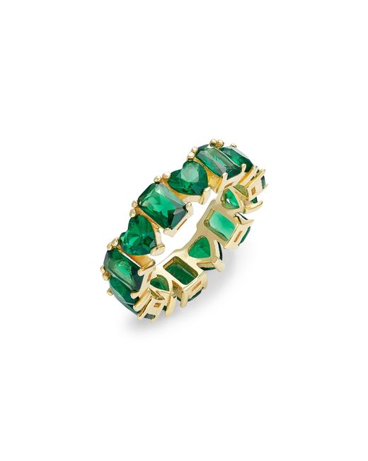 Shymi Heart Emerald Cubic Zirconia Eternity Ring in Gold at Nordstrom
