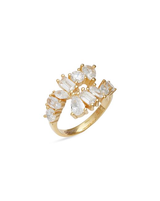 Shymi Multicut Cubic Zirconia Bypass Ring in Gold/White Stone at Nordstrom