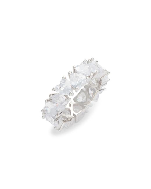 Shymi Heart Cubic Zirconia Eternity Ring in Silver/White at Nordstrom