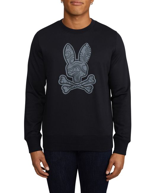 Psycho Bunny Dixon Embroidered Logo Cotton Sweatshirt 4 in 001 Black at