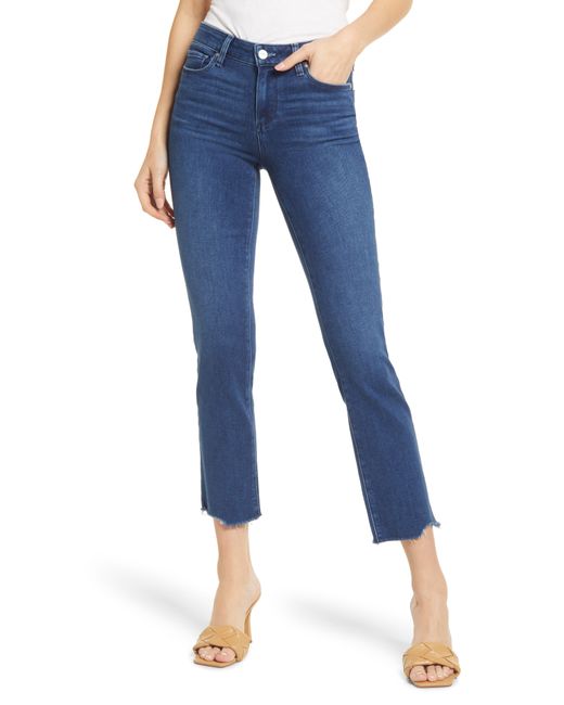 Paige Amber Raw Hem Straight Leg Jeans in at