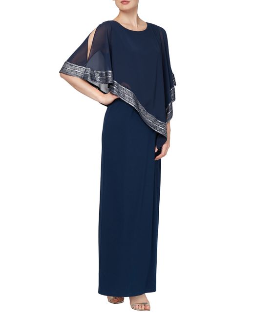Slny LONG DRESS WITH ASYMETRICAL CA in at