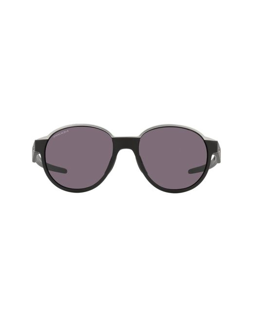 Oakley 53mm Round Sunglasses in Matte Black/Prizm Grey at