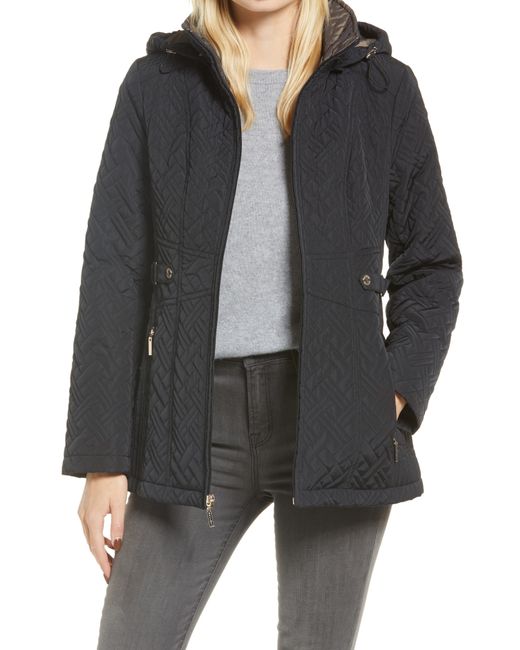 Gallery Quilted Jacket with Removable Hood in at