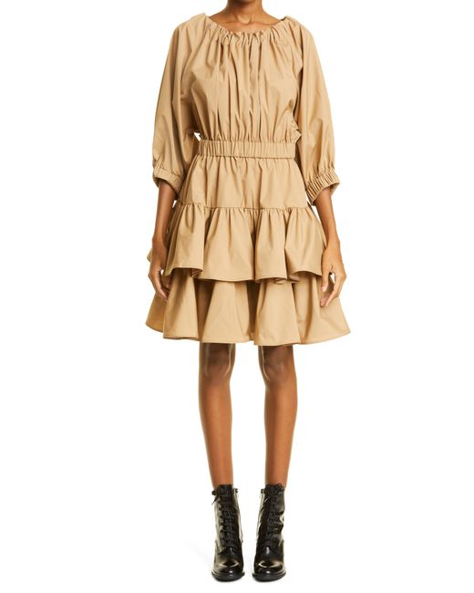 Jason Wu Collection Tiered Ruffle Cotton Blend Poplin Dress in at