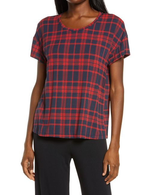 Tommy John Second Skin Plaid Pajama Top X-Large in Night Sky Cocoa at