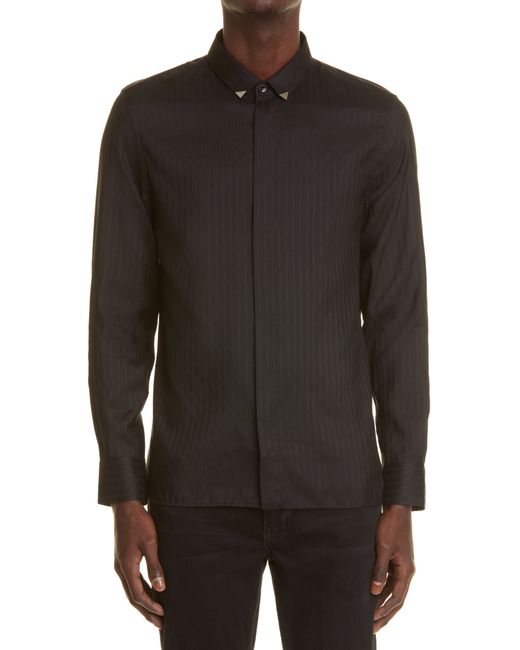 Saint Laurent Stud Collar Silk Shirt in at
