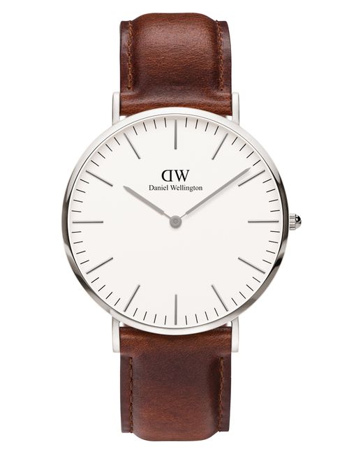 Daniel Wellington Classic St. Mawes Leather Strap Watch 40mm in Eggshell at