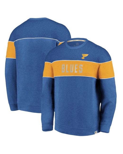 Fanatics Branded Heathered Blue St. Louis Blues Varsity Reserve Sweatshirt Large at