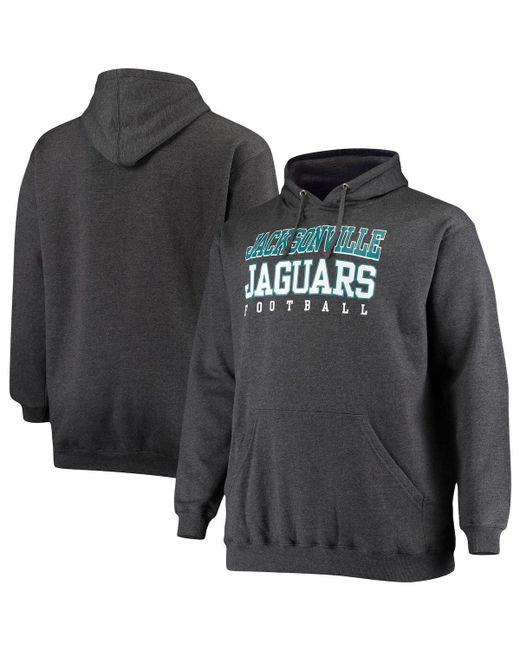 Fanatics Branded Heathered Charcoal Jacksonville Jaguars Big Tall Practice Pullover Hoodie 5Xb in Heather at