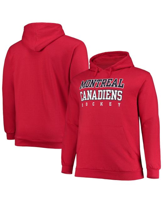 Fanatics Branded Red Montreal Canadiens Big Tall Pullover Hoodie 2Xlt at