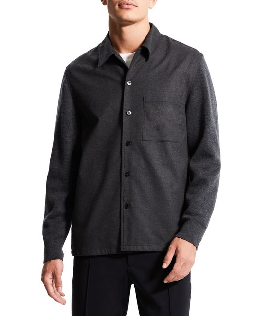 Theory Clyfford Regular Fit Tech Flannel Button-Up Shirt in at