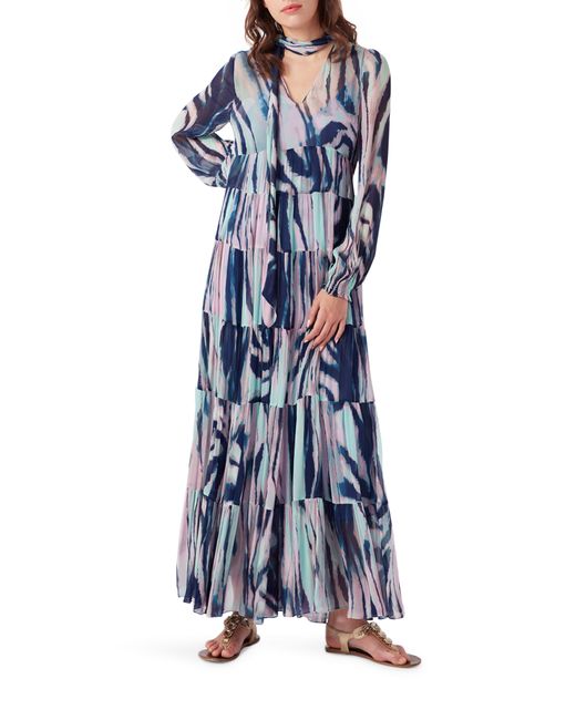 Dvf Marquis Long Sleeve Tiered Maxi Dress in at