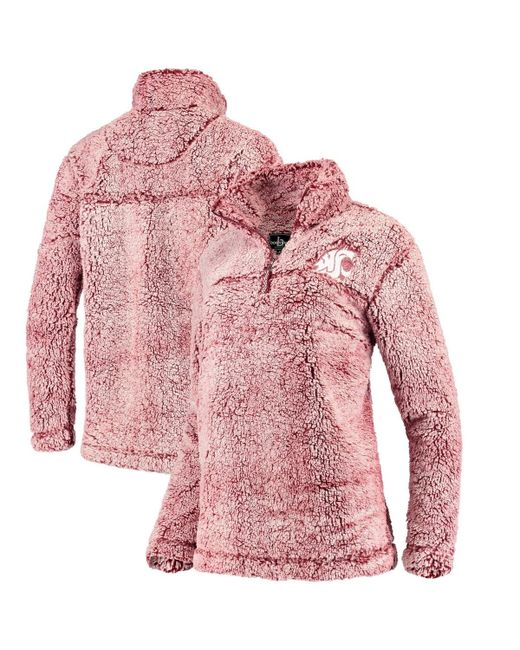 Boxercraft Washington State Cougars Sherpa Super Soft Quarter Zip Pullover Jacket at