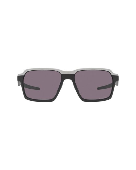 Oakley 58mm Rectangle Sunglasses in Matte Black/Prizm Grey at