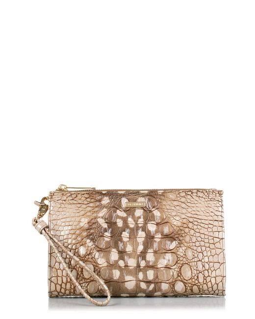 Brahmin Daisy Croc Embossed Leather Wristlet in at