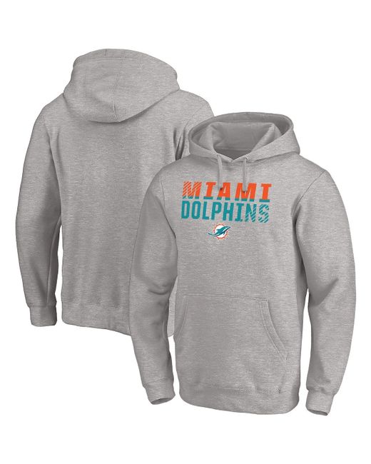 Fanatics Branded Heathered Miami Dolphins Fade Out Pullover Hoodie in at