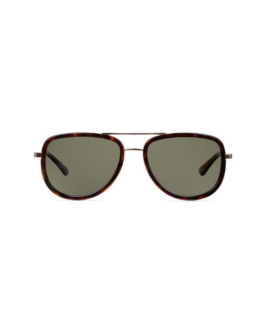 Christopher Cloos St. Barths 53mm Polarized Aviator Sunglasses in Espresso at