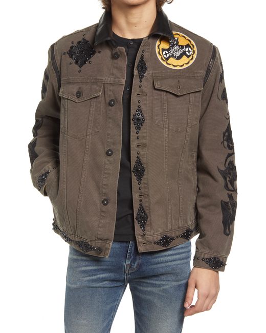 Cult Of Individuality Type II Zip-Off Sleeve Canvas Jacket X-Large in Army Green at