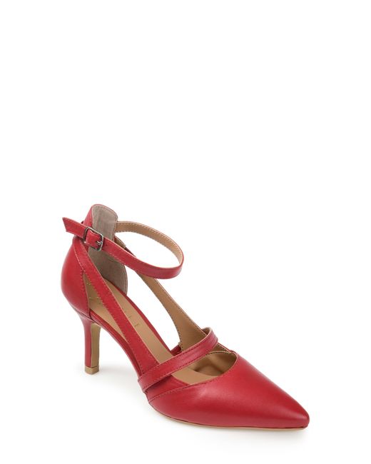Journee Signature Vallerie Pointed Toe Pump in Leather at 7.5