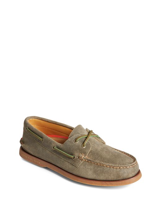 Sperry Gold Cup Authentic Original Moccasin in Olive at 7.5