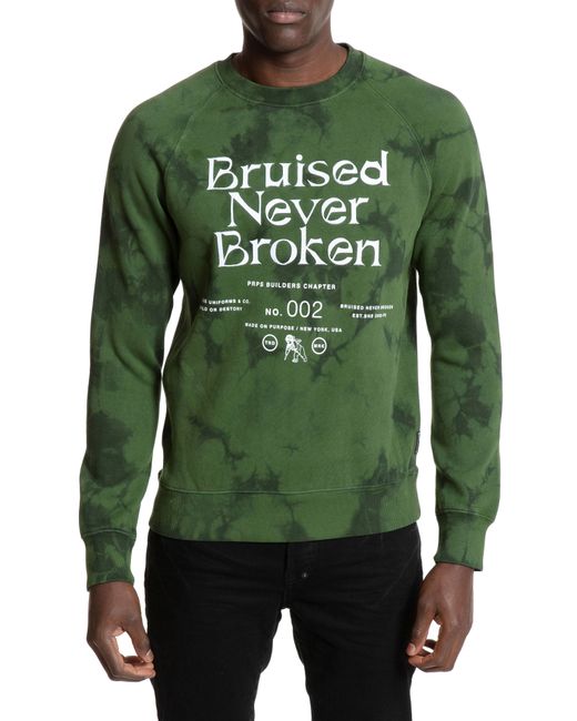 Prps Just Bruised Never Broken Cotton Blend Graphic Sweatshirt in at