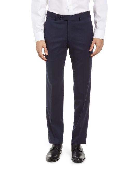 Zanella Parker Flat Front Wool Trousers in at
