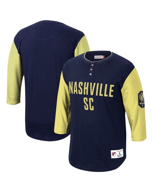 Mitchell & Ness Gold Nashville SC Franchise Player Henley 3/4-Sleeve Shirt at