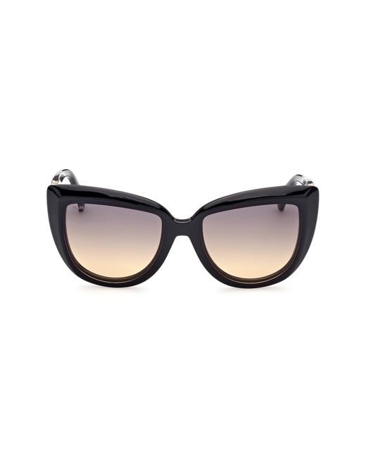 Max Mara 56mm Gradient Cat Eye Sunglasses in Sblk/Smkg at
