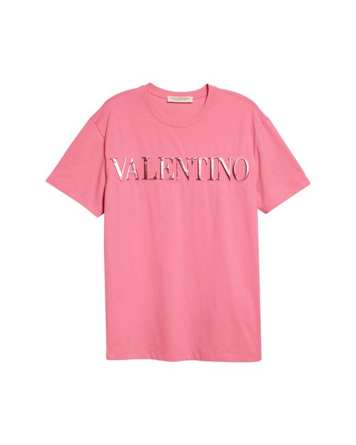 Valentino Lame Logo Graphic Tee in at